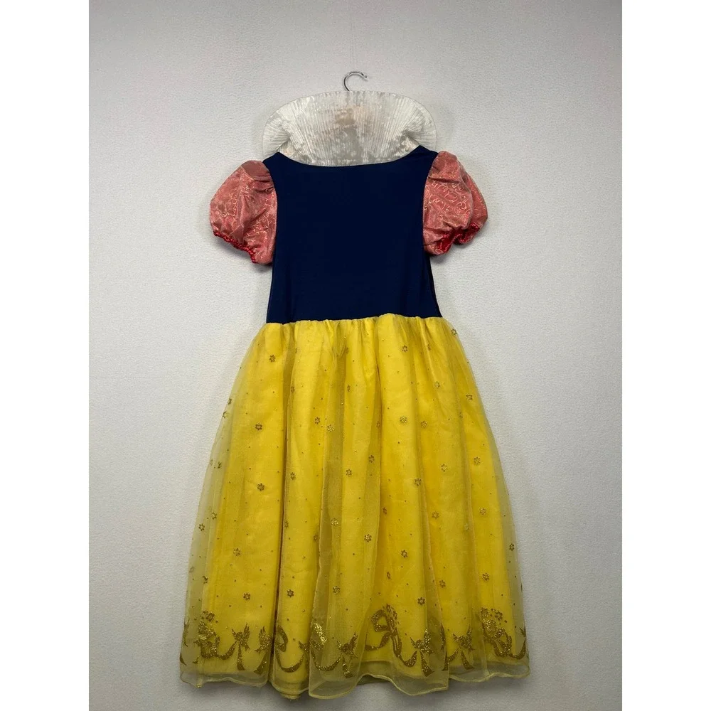 Princess Fairy Tale Disney Store Kids L 10/12 Blue Yellow Snow White Dress